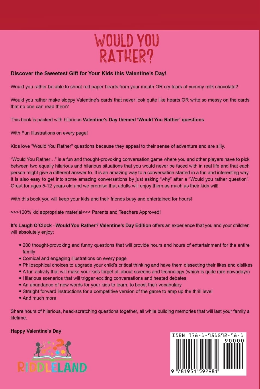 It's Laugh O'Clock: Would You Rather? Valentine's Day Edition: A Hilarious and Interactive Question Game Book for Boys and Girls - Valentine's Day Gift for Kids