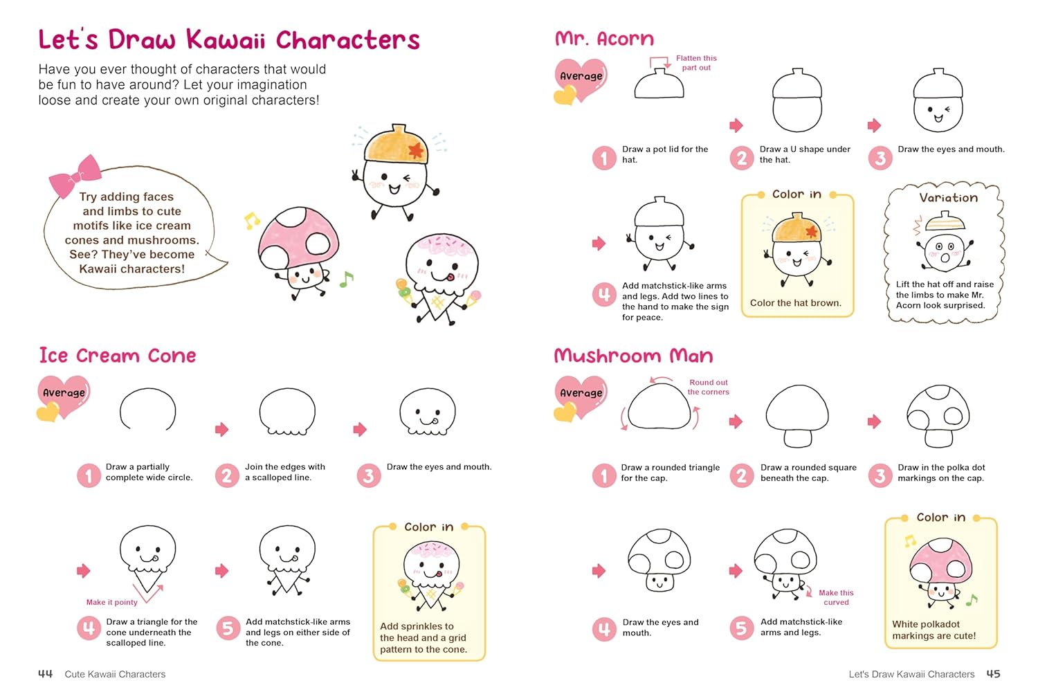 Kawaii Doodles: Supercute Drawings in Four Easy Steps (with Over 1,250 Illustrations)