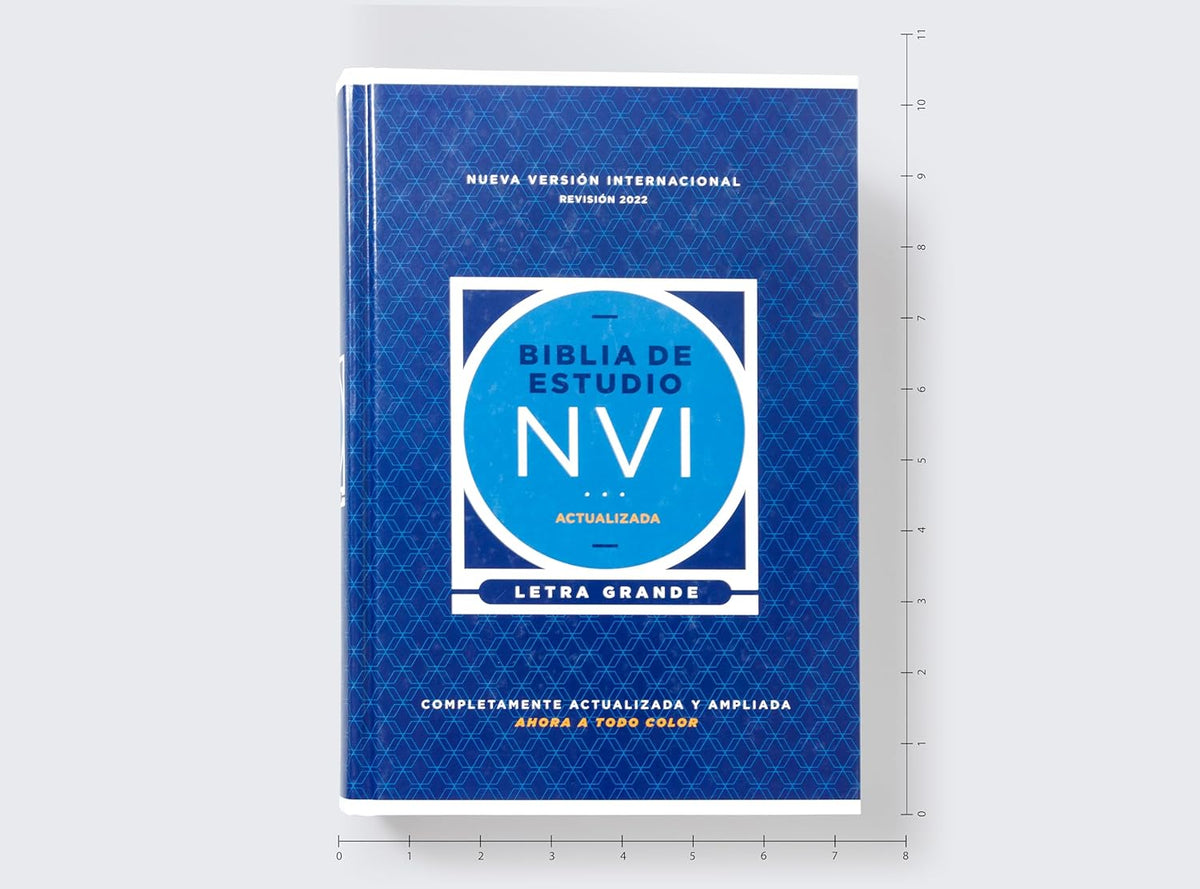 Nvi, Biblia de Estudio Actualizada, Revision 2022, Letra Grande, Tapa Dura, Interior a Color, Palabras de Jesus En Rojo, Comfort Print