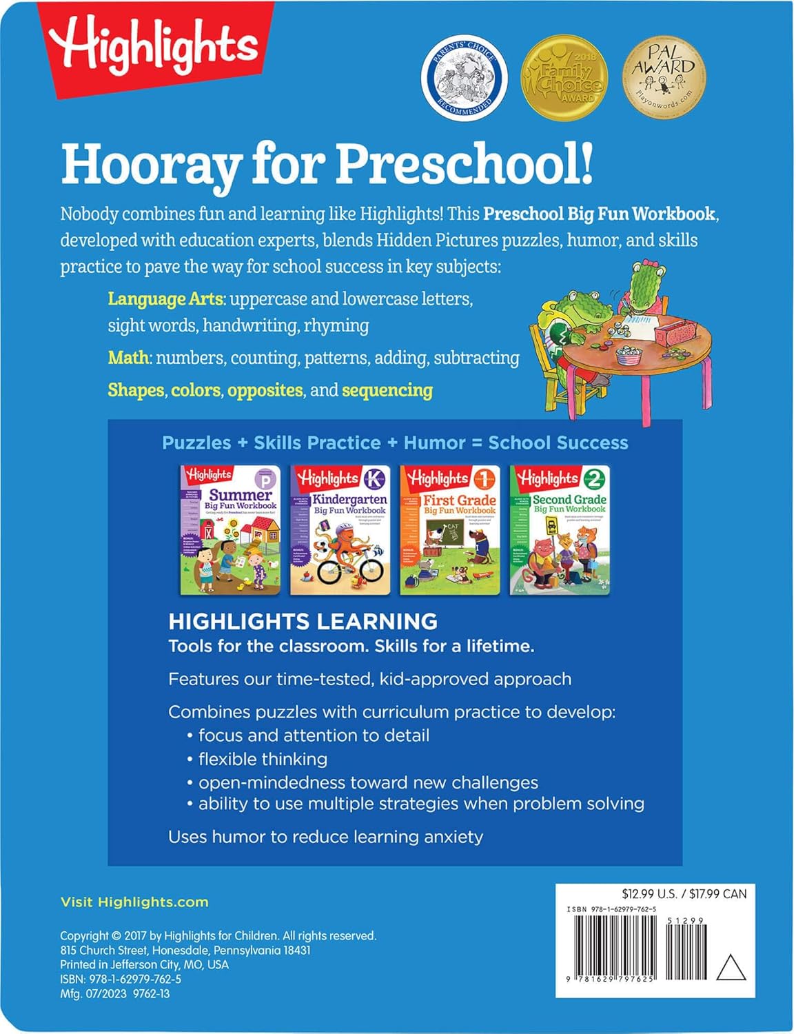 Preschool Big Fun Workbook: 256-Page Preschool Learning Workbook, Practice Math, Writing, Shapes and More with Puzzles and Activities for Preschoolers