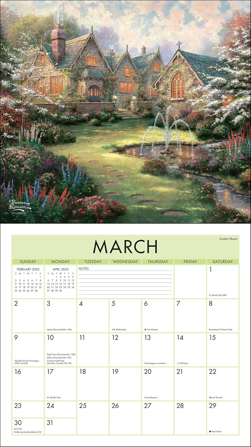 Thomas Kinkade Studios 2025 Deluxe Wall Calendar